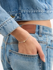 COACH Gold Tone Signature Tea Rose Heart Strand Bracelet - Image 5 of 5