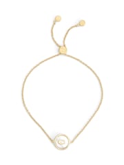COACH Gold Tone Signature Mother of Pearl Coin Slider Bracelet - Image 1 of 3