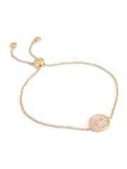 COACH Gold Tone Signature Mother of Pearl Coin Slider Bracelet - Image 2 of 3