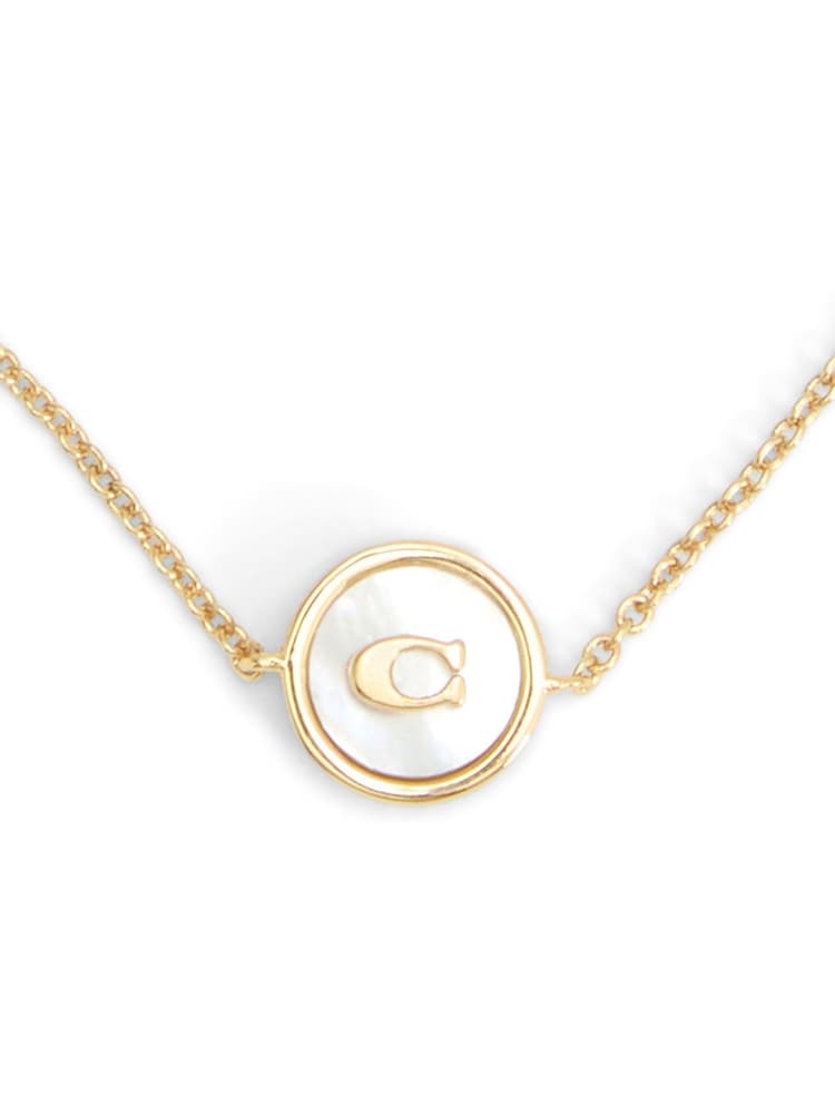 COACH Gold Tone Signature Mother of Pearl Coin Slider Bracelet - Image 3 of 3