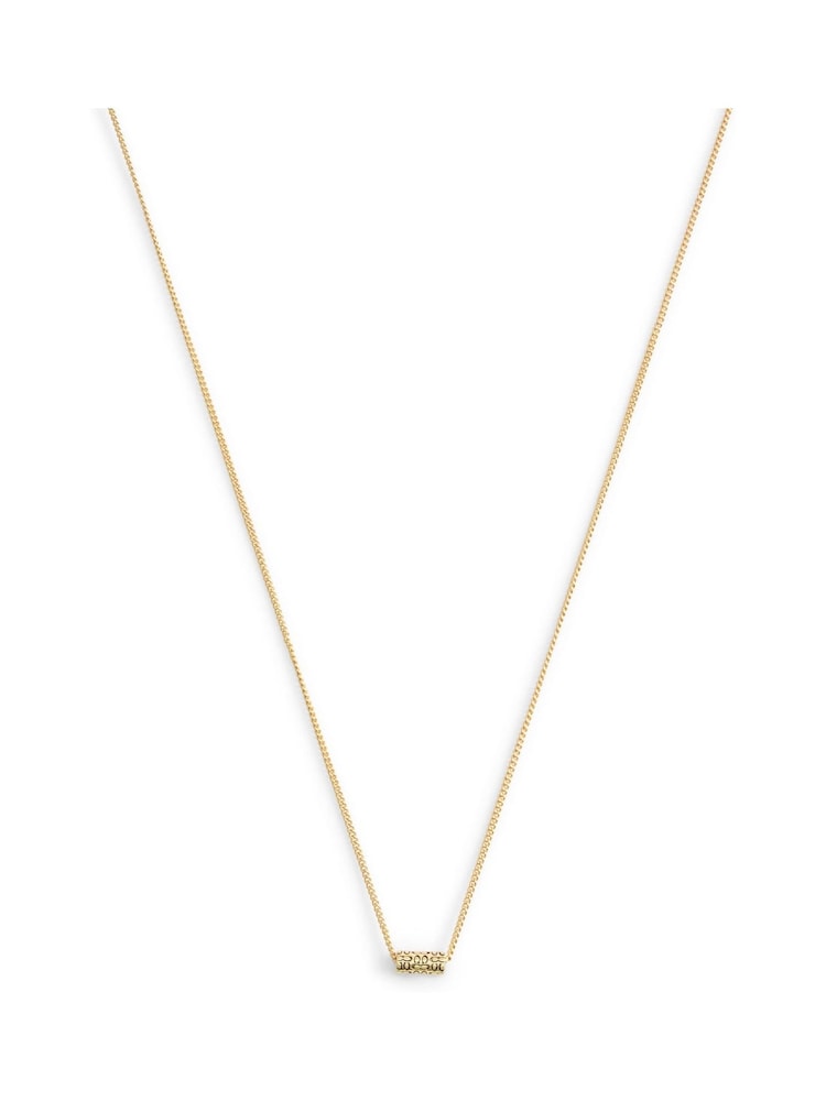 COACH Gold Tone Signature Quilted Tube Pendant Necklace - Image 2 of 3 COACH Gold Tone Signature Quilted Tube Pendant Necklace - Image 2 of 3