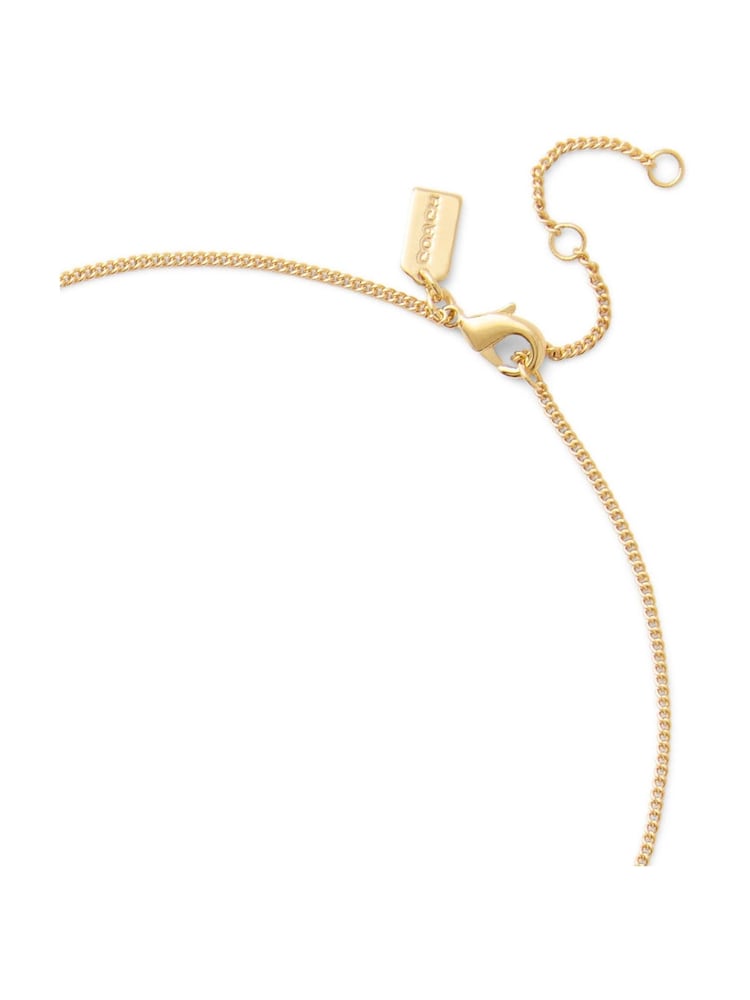 COACH Gold Tone Signature Quilted Tube Pendant Necklace - Image 3 of 3 COACH Gold Tone Signature Quilted Tube Pendant Necklace - Image 3 of 3