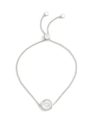 COACH Silver Tone Signature Mother of Pearl Coin Slider Bracelet - Image 1 of 4