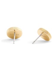 COACH Gold Tone Signature Mother of Pearl Coin Stud Earrings - Image 3 of 3