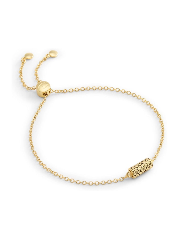 COACH Gold Tone Signature Quilted Tube Slider Bracelet - Image 2 of 4