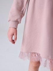 smALLSAINTS Pink Lee Lace Sweat Dress - Image 6 of 11