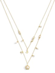 COACH Gold Tone Signature Tea Rose Pearl Layered Necklace - Image 2 of 3