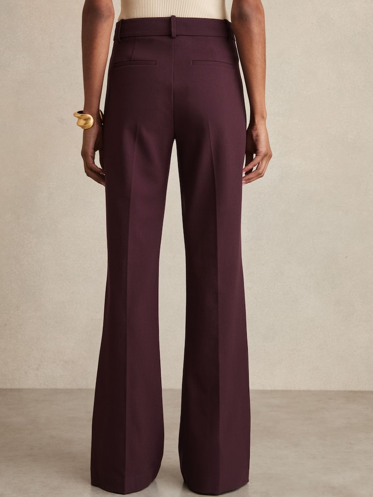 Buy Reiss Burgundy Claude Petite High Rise Flared Trousers from Next USA Buy Reiss Burgundy Claude Petite High Rise Flared Trousers from Next USA