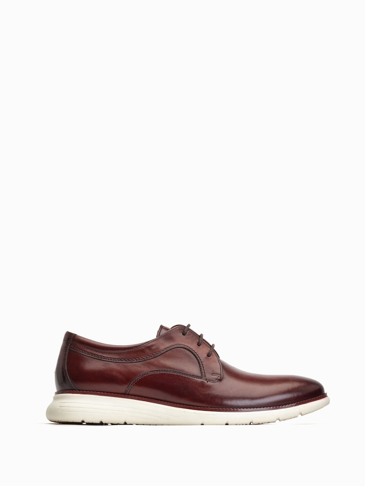 Base London Wing Lace Up Derby Brown Shoes - Image 1 of 6