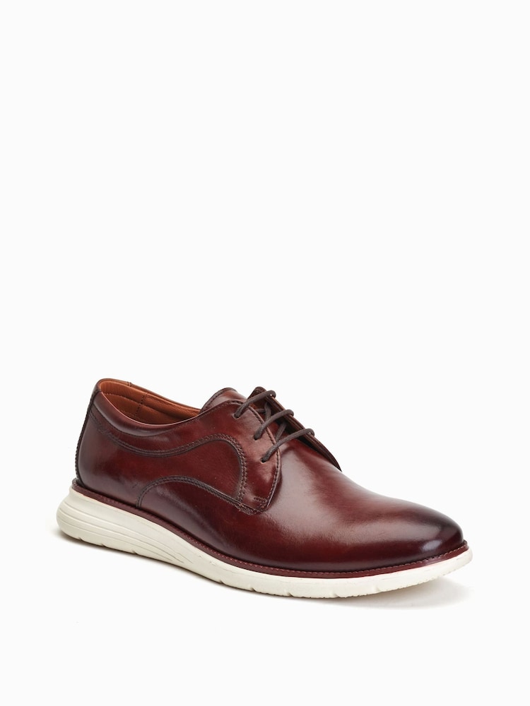 Base London Wing Lace Up Derby Brown Shoes - Image 2 of 6