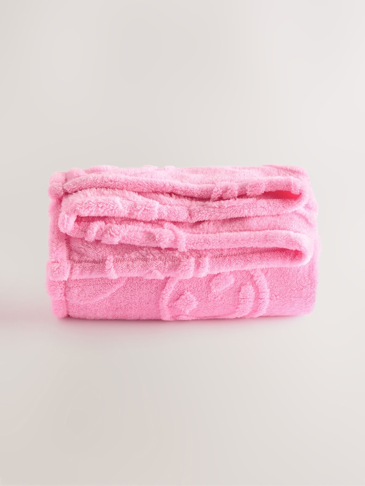 Carved Happy Faces Fleece Throw - Image 1 of 1
