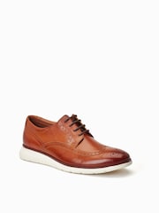 Base London Flight Lace Up Brogue Brown Shoes - Image 2 of 6
