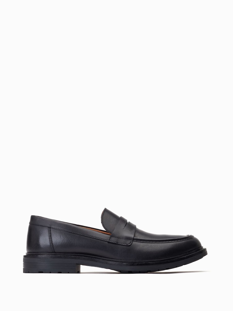 Base London Ivey Slip On Penny Black Loafers - Image 1 of 6