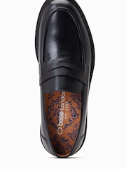 Base London Ivey Slip On Penny Black Loafers - Image 4 of 6