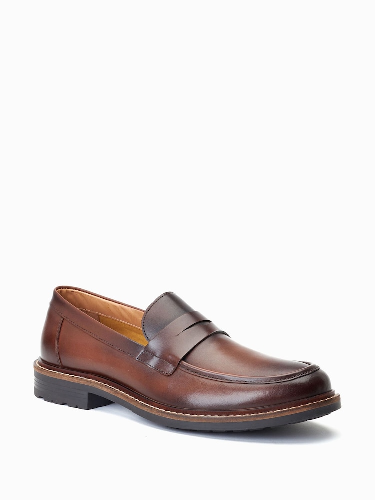 Base London Ivey Slip On Penny Black Loafers - Image 2 of 6