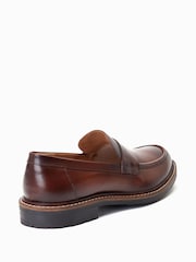Base London Ivey Slip On Penny Black Loafers - Image 3 of 6