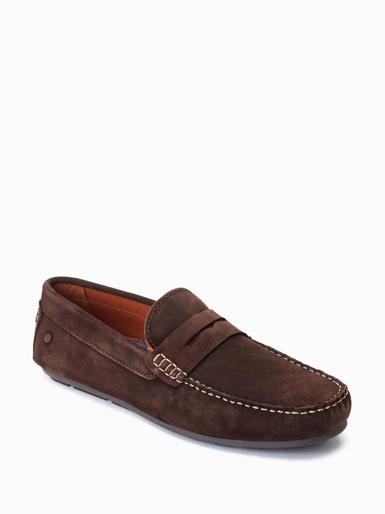 Base London Collins Slip On Brown Loafers - Image 3 of 6