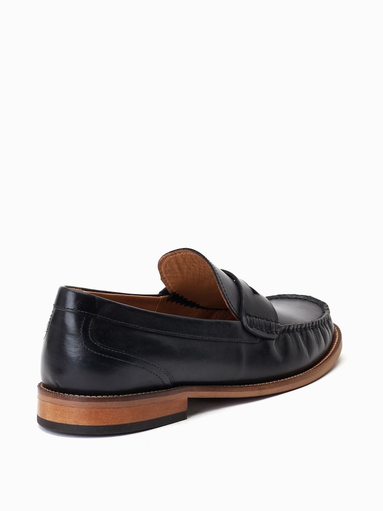 Base London Washed Black Garfield Slip On Loafers - Image 2 of 6 Base London Washed Black Garfield Slip On Loafers - Image 2 of 6