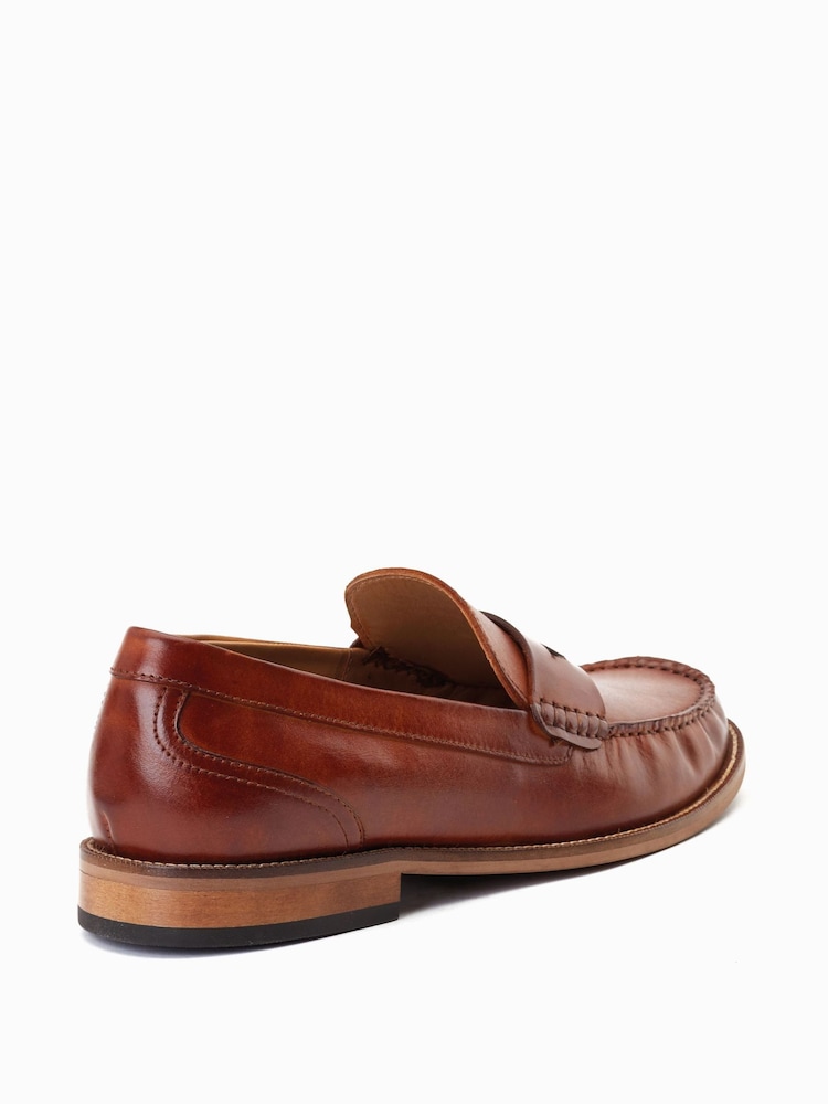 Base London Washed Tan Brown Garfield Slip On Loafers - Image 2 of 6 Base London Washed Tan Brown Garfield Slip On Loafers - Image 2 of 6