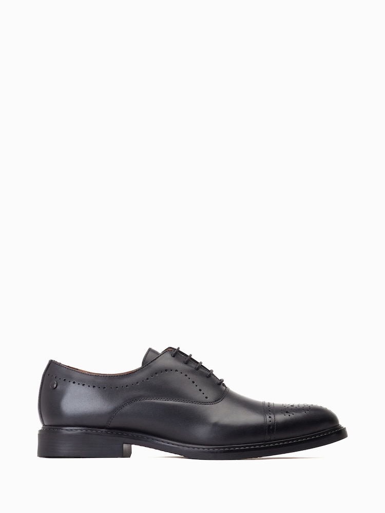 Base London Waxy Black Corbin Lace Up Brogue Shoes - Image 1 of 6 Base London Waxy Black Corbin Lace Up Brogue Shoes - Image 1 of 6