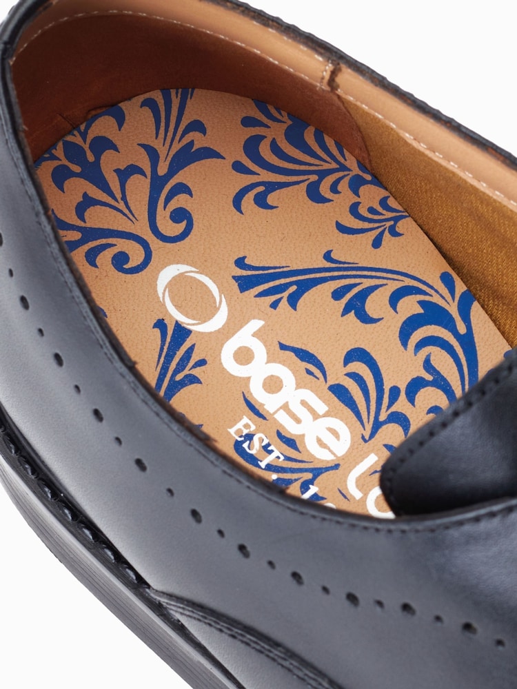 Base London Waxy Black Corbin Lace Up Brogue Shoes - Image 6 of 6 Base London Waxy Black Corbin Lace Up Brogue Shoes - Image 6 of 6