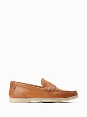 Base London Marlin Slip On Brown Loafers - Image 1 of 6