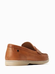 Base London Marlin Slip On Brown Loafers - Image 3 of 6
