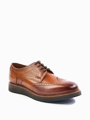 rjava - Base London Joe Lace Up Brogue Shoes - Slika 2 iz 6