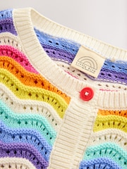 Little Bird by Jools Oliver Pastel Wavy Stripe Knitted Cardigan - Imagem 2 de 4