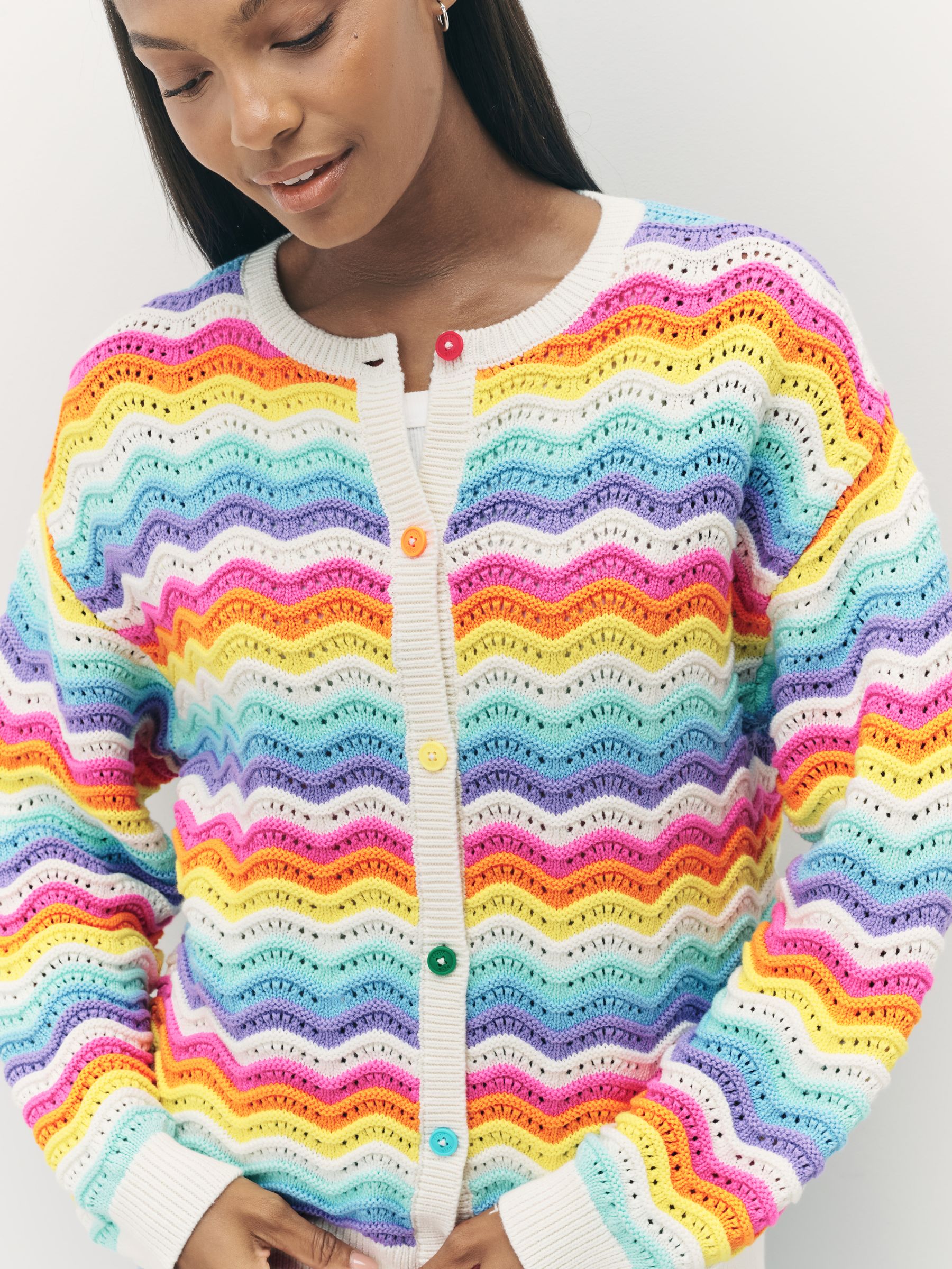 Buy Little Bird by Jools Oliver Multi Pastel Wavy Stripe Knitted