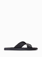 Base London Webb Slip On Black Sandals - Imagen 1 de 6