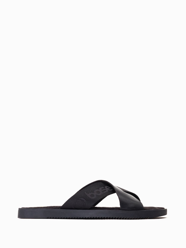 Base London Webb Slip On Black Sandals - Imagen 1 de 6
