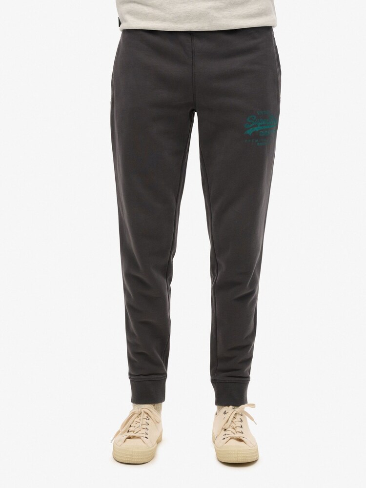 Superdry Black Classic Vintage Logo Graphic Joggers - Image 3 of 4