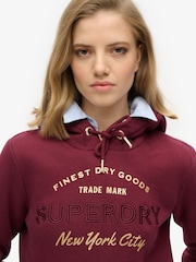 Superdry Purple Luxe Metallic Logo Hoodie - Image 3 of 3