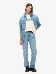 Superdry Cream Rainbow Logo Relaxed T-Shirt - Image 2 of 3