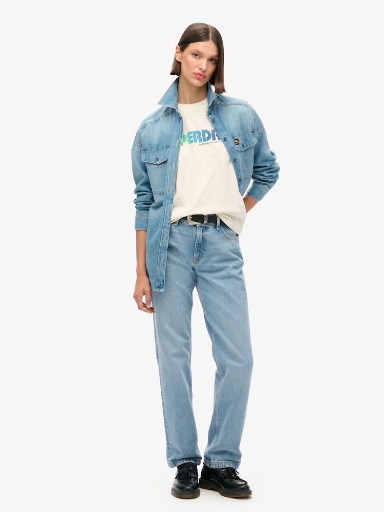 Superdry Cream Rainbow Logo Relaxed T-Shirt - Image 2 of 3