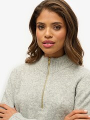 Superdry Grey Brushed Half Zip Jumper - Image 3 of 4