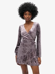 Superdry Velvet платья мини с запахом - Image 1 of 4