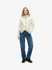 Superdry Off White Essential Logo Zip Hoodie - Image 2 of 3