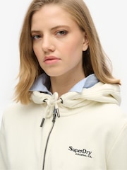 Superdry Off White Essential Logo Zip Hoodie - Image 3 of 3