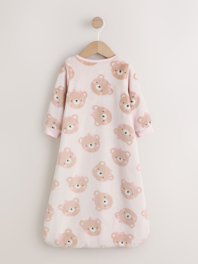 Pink Bear 2.5 TOG Fleece Baby Sleep Bag - Image 2 of 7 Pink Bear 2.5 TOG Fleece Baby Sleep Bag - Image 2 of 7