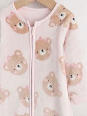 Pink Bear 2.5 TOG Fleece Baby Sleep Bag - Image 3 of 7