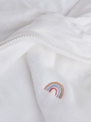 Ecru Rainbow Embroidered 2.5 TOG Fleece Baby Sleep Bag - Image 6 of 10