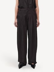 St Agni Brown Wool Pinstripe Tapered Trousers - Image 1 of 8