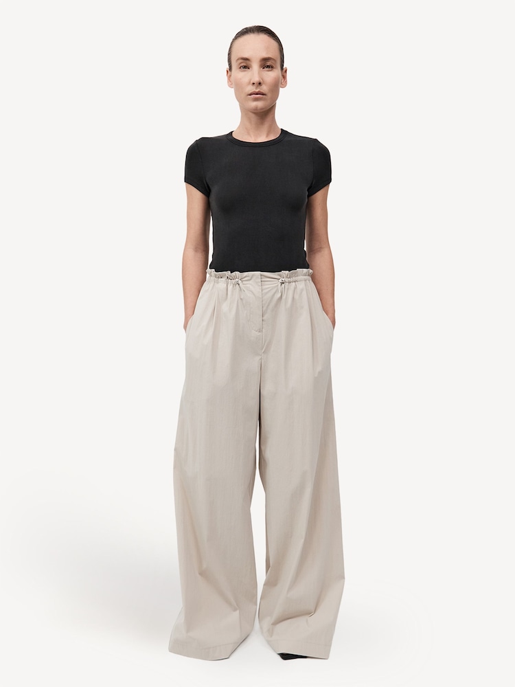 St Agni Cream Petit Paperbag Waist Trousers - Image 1 of 6