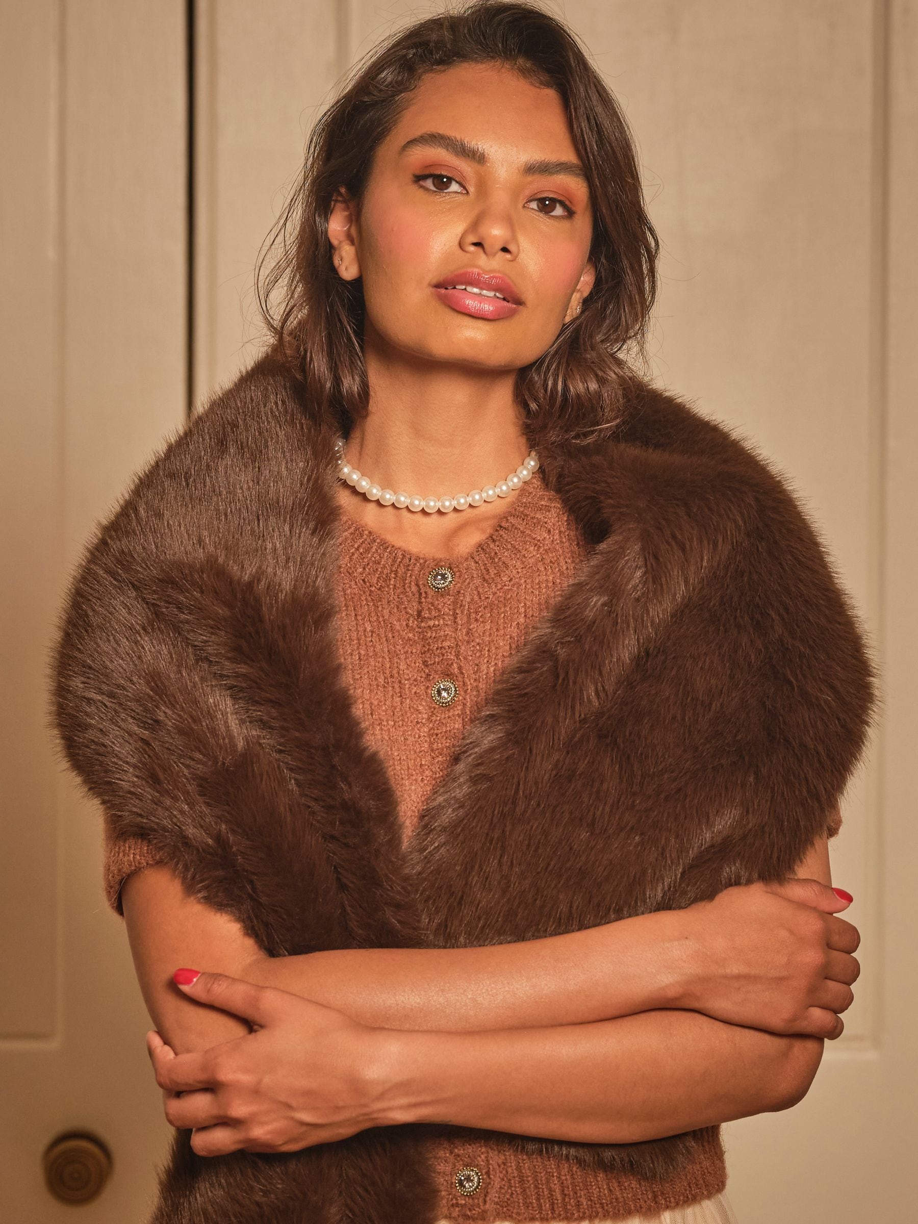 Buy FatFace Elsie Brown Fluffy Cardigan from the Next UK online shop