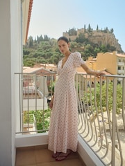 Posse White Paloma Polka Dot Midi Dress - Image 2 of 7