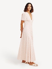 Posse White Paloma Polka Dot Midi Dress - Image 6 of 7