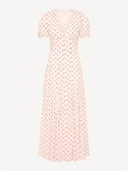 Posse White Paloma Polka Dot Midi Dress - Image 7 of 7