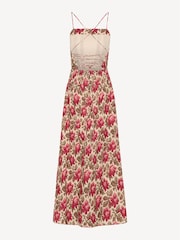 Posse Red Rosalie Floral Linen Midi Dress - Image 5 of 5